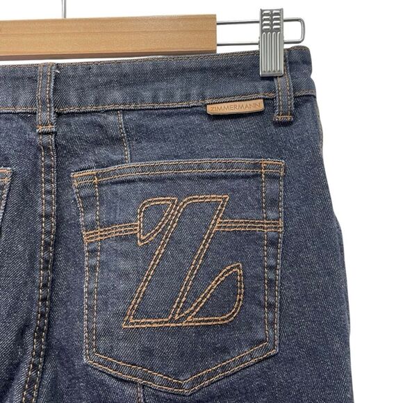 Zimmermann Concert Stiletto Jeans Women’s Size 28 Dark Denim Flare Leg Split Hem - Picture 10 of 16